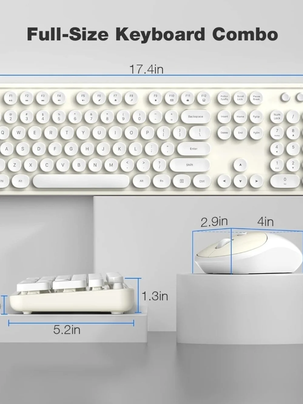 MOFII Sweet Wireless Keyboard & Mouse Combo White & Ivory NIB